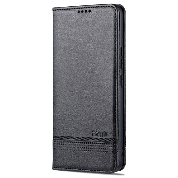 AZNS Book Stand PU Leather Phone Case Magnetic Auto-absorbed Wallet Flip Cover for vivo S10e / V23e 4G - Black