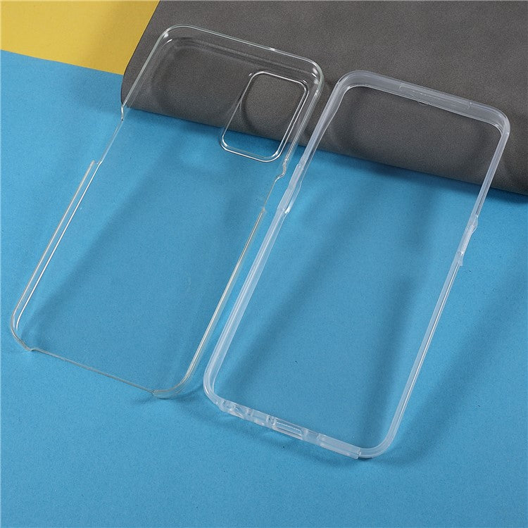 [Precise Cutout] HD Clear Design Anti-shock Durable PET Front Cover+PC Back+TPU Edge Hybrid Mobile Phone Case Phone Shell for Oppo A16 / A16s / A55 5G / A54 4G / A54s