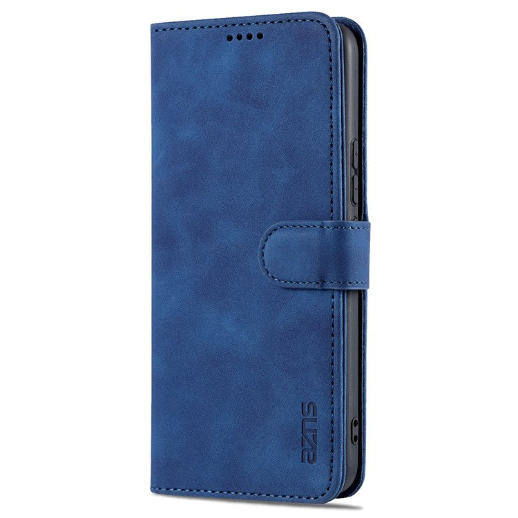 AZNS PU Leather Magnetic Clasp Cover Stand Wallet Inner TPU Phone Case for vivo Y71t 5G/V21e 5G - Blue