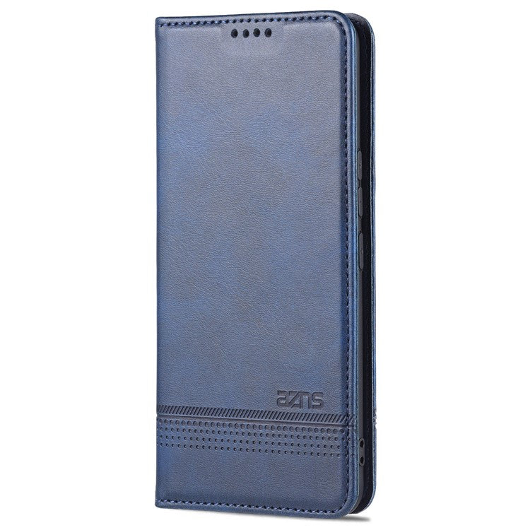 AZNS Magnetic Auto-absorbed Full Protection Cover PU Leather Stand Wallet Phone Case for vivo Y71t 5G/V21e 5G - Blue