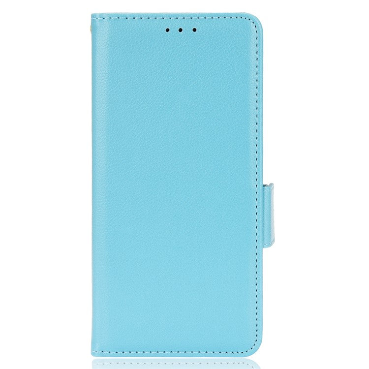 Wallet Design Flip Litchi Texture PU Leather Cover Magnetic Clasp Folio Stand Case for vivo Y33s 4G / Y21 / Y21s / Y32 4G / Y21t 4G / Y21e 4G / Y21a 4G / Y21G / T1X 4G / Y33t - Baby Blue