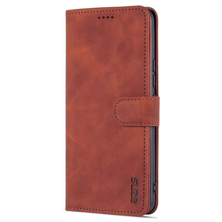 AZNS Full Body Protection PU Leather Wallet Stand Protective Phone Case Cover for vivo S10e/V23e 4G - Brown