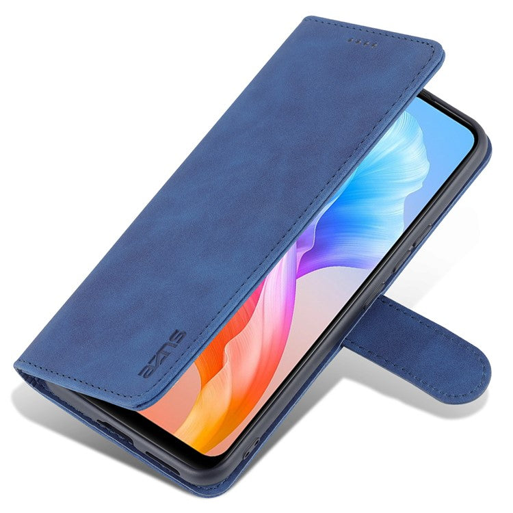 AZNS Full Body Protection PU Leather Wallet Stand Protective Phone Case Cover for vivo S10e/V23e 4G - Blue