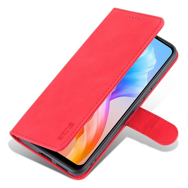 AZNS Full Body Protection PU Leather Wallet Stand Protective Phone Case Cover for vivo S10e/V23e 4G - Red