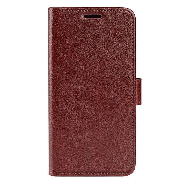 For vivo Y76 5G / Y76s 5G / Y74s Crazy Horse Texture PU Leather Wallet Flip Case Stand Magnetic Closure TPU Protective Cover - Brown