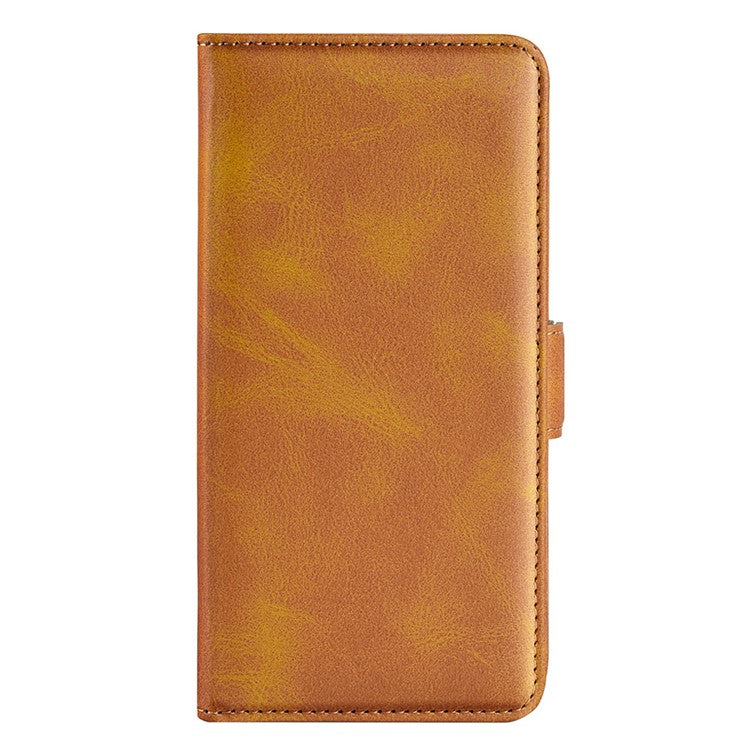 For vivo Y76 5G / Y76s 5G / Y74s Dual Magnetic Flap Textured PU Leather Wallet Case Folding Stand TPU Inner Shell - Yellow