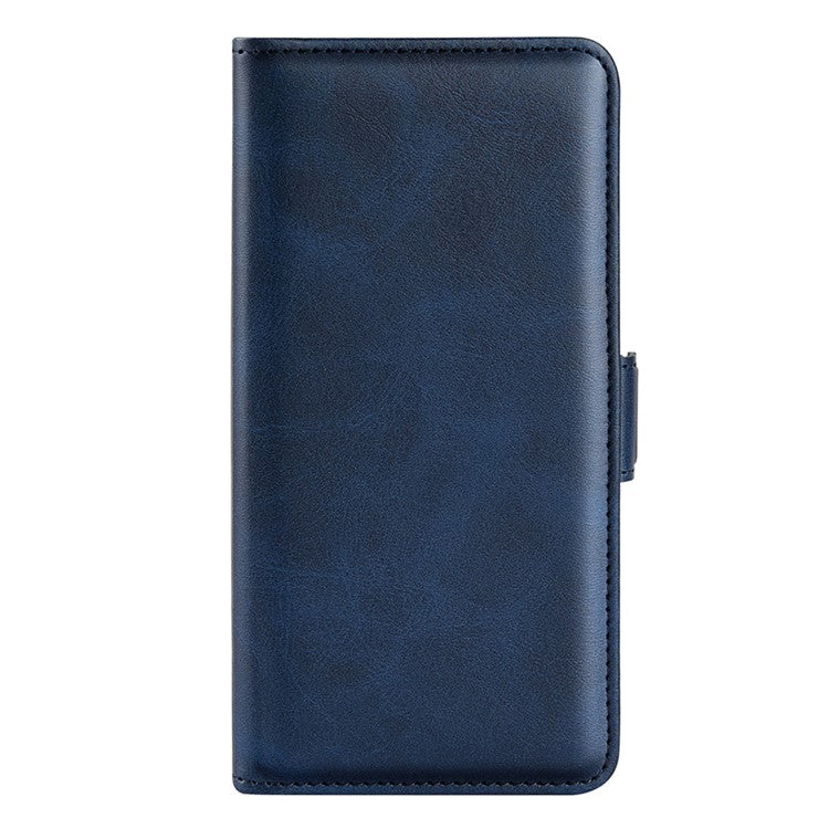 For vivo Y76 5G / Y76s 5G / Y74s Dual Magnetic Flap Textured PU Leather Wallet Case Folding Stand TPU Inner Shell - Blue