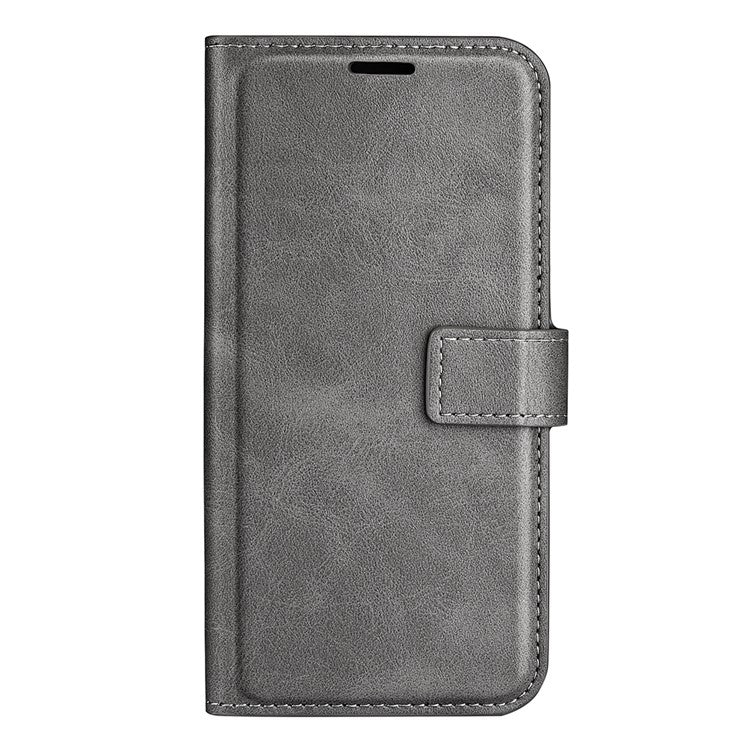 For vivo Y76 5G / Y76s 5G / Y74s PU Leather Flip Case Wallet Stand TPU Bumper Protective Phone Cover - Grey