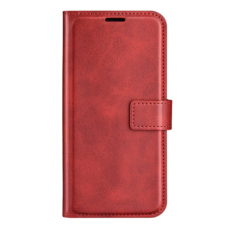 For vivo Y76 5G / Y76s 5G / Y74s PU Leather Flip Case Wallet Stand TPU Bumper Protective Phone Cover - Red