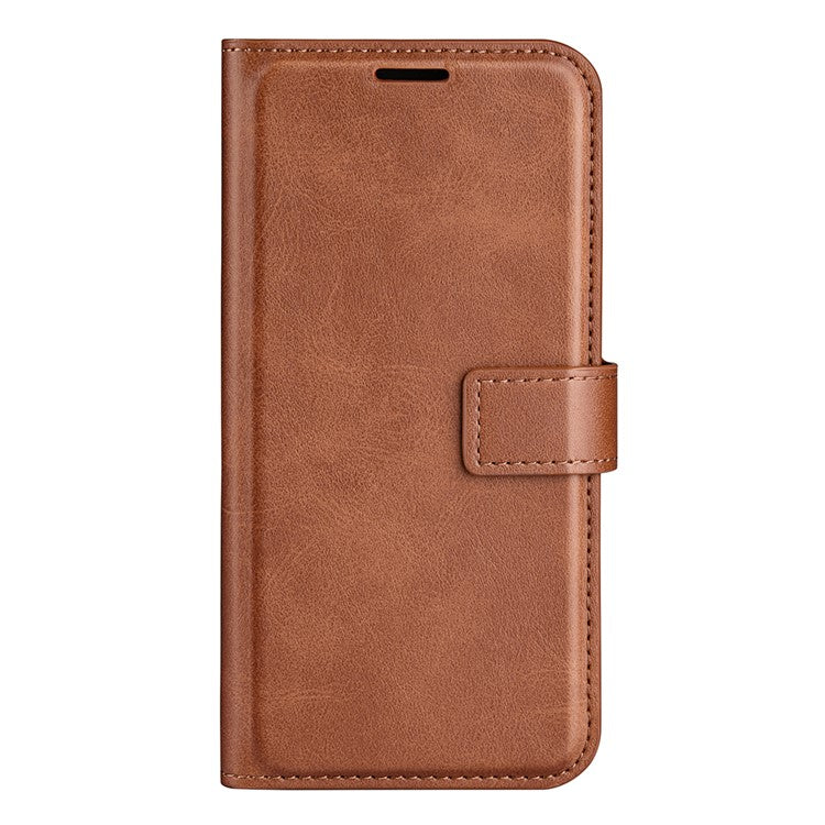 For vivo Y76 5G / Y76s 5G / Y74s PU Leather Flip Case Wallet Stand TPU Bumper Protective Phone Cover - Light Brown