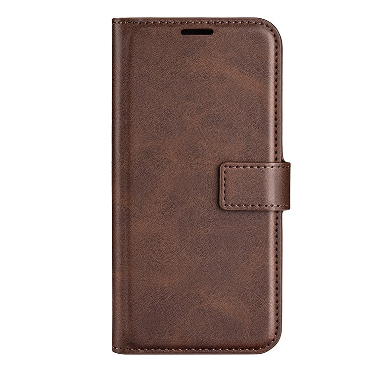 For vivo Y76 5G / Y76s 5G / Y74s PU Leather Flip Case Wallet Stand TPU Bumper Protective Phone Cover - Dark Brown