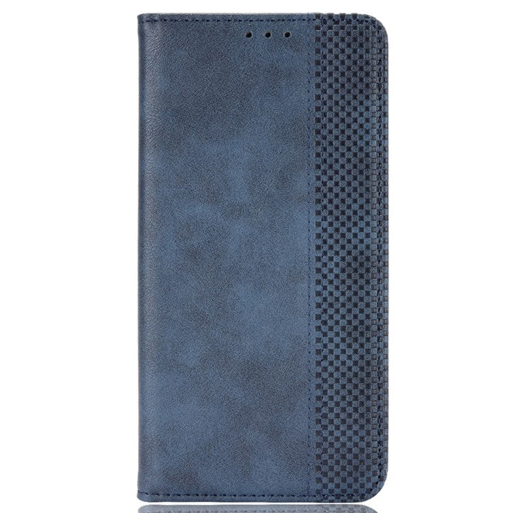 For vivo S10e/V23e 4G/5G Anti-scratch Drop-proof Wallet Stand Retro Style Imprinted Leather Fip Phone Cover - Blue