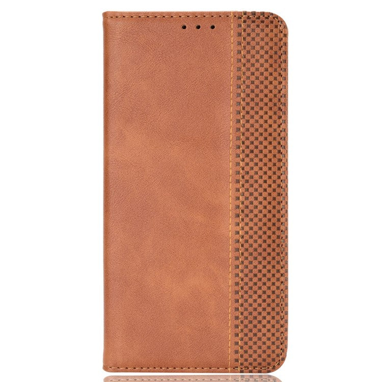 For vivo S10e/V23e 4G/5G Anti-scratch Drop-proof Wallet Stand Retro Style Imprinted Leather Fip Phone Cover - Brown