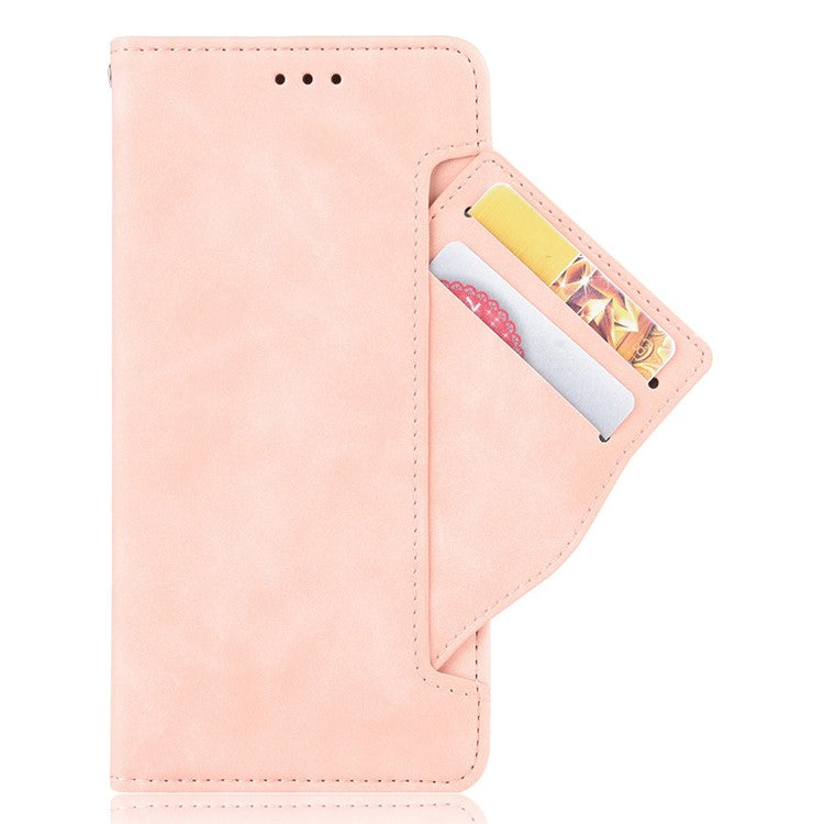 For vivo S10e/V23e 4G/5G Scratch-resistant Multiple Card Slot Cash Pocket PU Leather Cell Phone Case with Stand - Pink