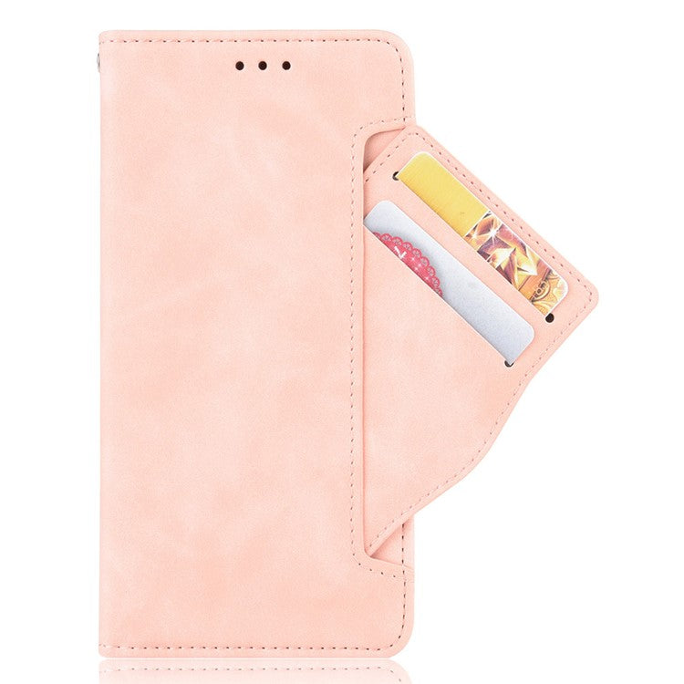 For vivo Y3s (2021) Magnetic Closure Multiple Card Slot Cash Pocket PU Leather Drop-proof Phone Case with Stand - Pink