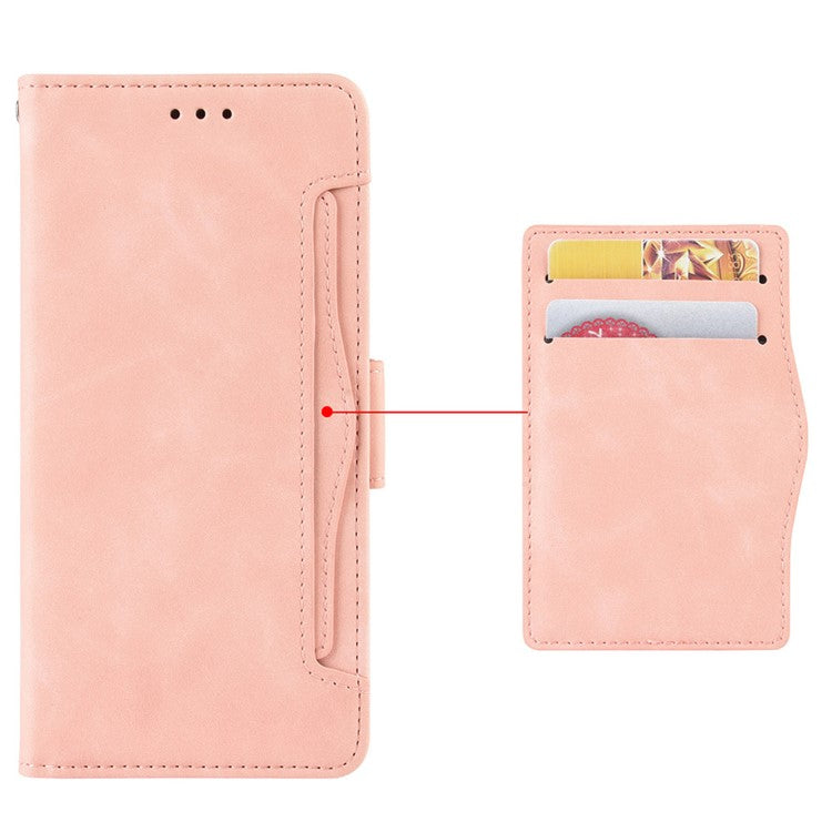 For vivo Y3s (2021) Magnetic Closure Multiple Card Slot Cash Pocket PU Leather Drop-proof Phone Case with Stand - Pink