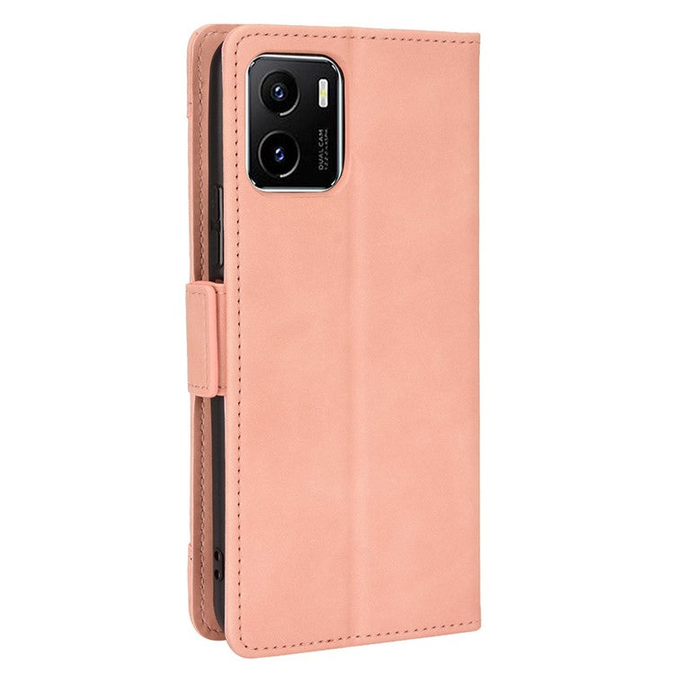 For vivo Y15s/Y15a/Y10/T1/Y01/iQOO U5x Stand Function Multiple Card Slot Cash Pocket PU Leather Cell Phone Case - Pink