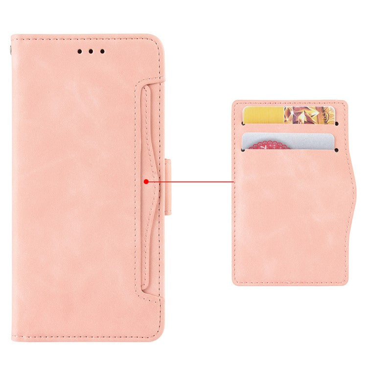 For vivo Y15s/Y15a/Y10/T1/Y01/iQOO U5x Stand Function Multiple Card Slot Cash Pocket PU Leather Cell Phone Case - Pink