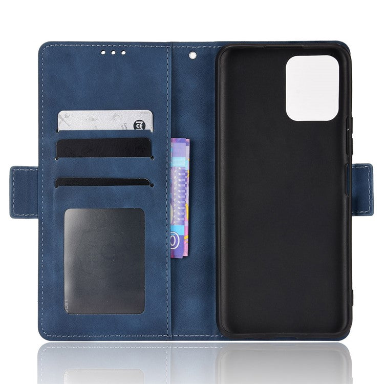 For vivo Y15s/Y15a/Y10/T1/Y01/iQOO U5x Stand Function Multiple Card Slot Cash Pocket PU Leather Cell Phone Case - Blue