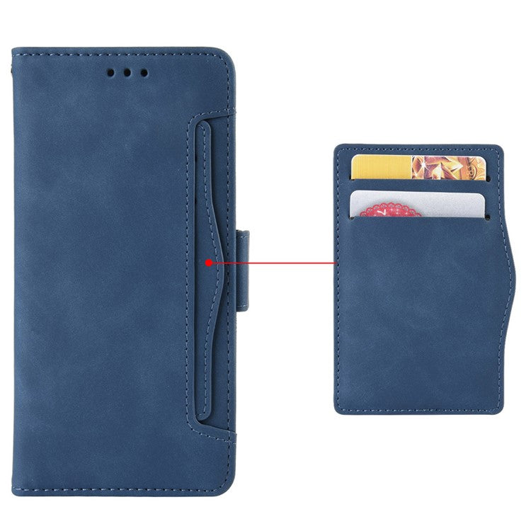 For vivo Y15s/Y15a/Y10/T1/Y01/iQOO U5x Stand Function Multiple Card Slot Cash Pocket PU Leather Cell Phone Case - Blue