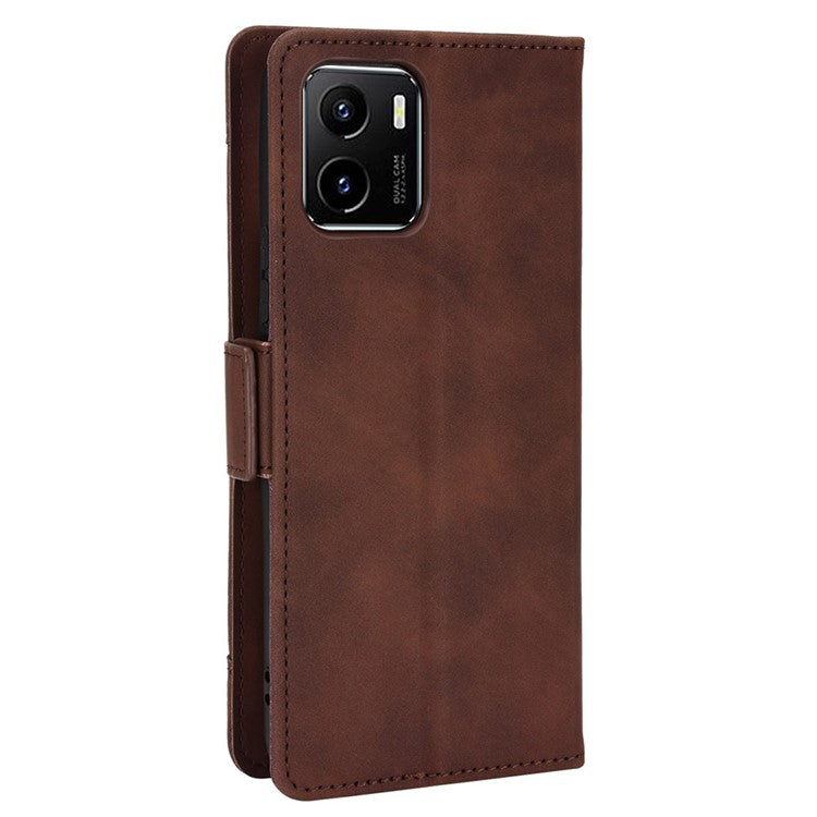 For vivo Y15s/Y15a/Y10/T1/Y01/iQOO U5x Stand Function Multiple Card Slot Cash Pocket PU Leather Cell Phone Case - Brown