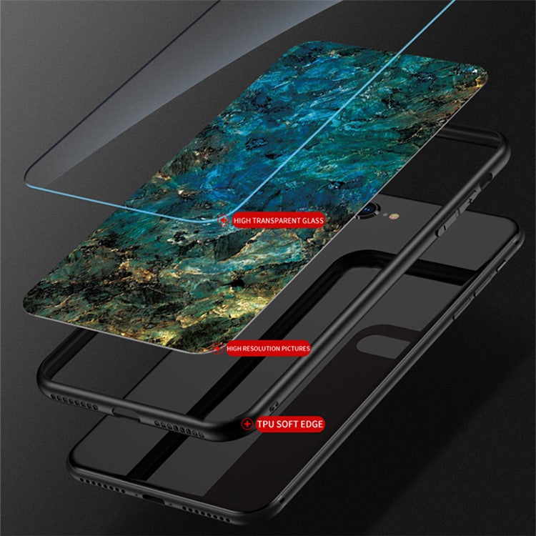 For vivo S12/V23 5G Anti-drop Marble Pattern Phone Case Tempered Glass + PC + TPU Protective Cover - Gold Black Marble