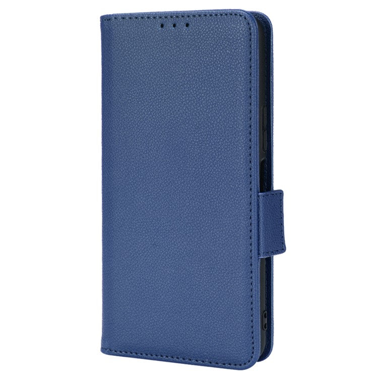 For vivo Y72 5G (Global Version) / Y52 5G / Y53s 5G / iQOO Z3 5G / T1x / iQOO Z5x Magnetic Wallet Case Litchi Texture PU Leather Stand Shockproof Cover - Dark Blue