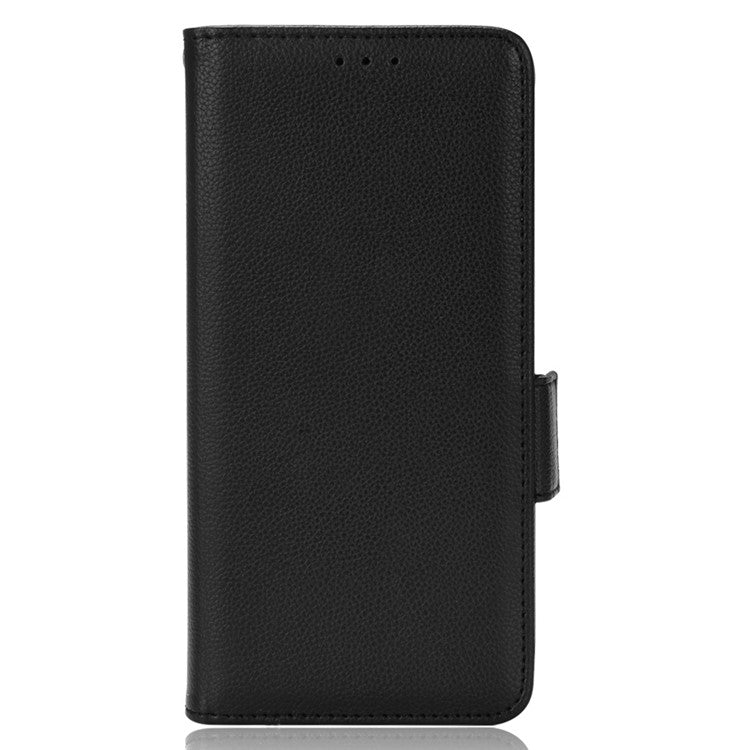 For vivo V21 4G/V21 5G Side Magnetic Clasp Litchi Texture Leather Case Phone Wallet Stand Design Receiver Cutout Protective Case - Black