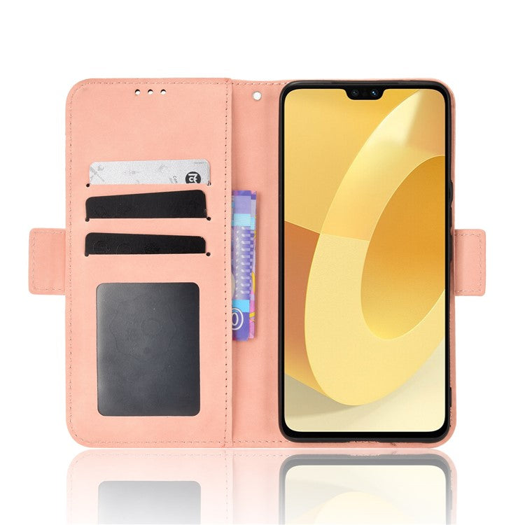 For vivo S12 Pro / V23 Pro Multi-Card Slots Wallet Phone Case Premium PU Leather Stand Magnetic Flip Protective Cover - Pink