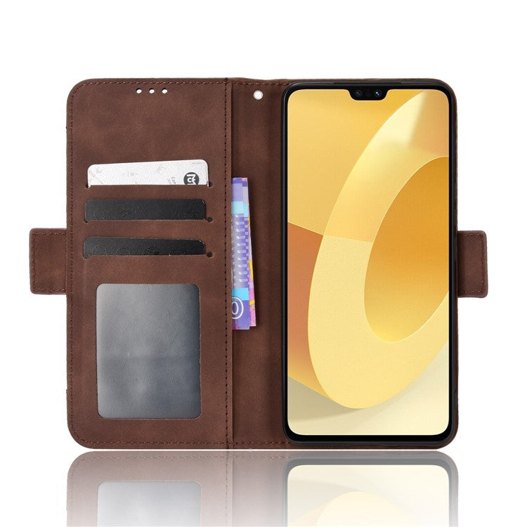 For vivo S12 Pro / V23 Pro Multi-Card Slots Wallet Phone Case Premium PU Leather Stand Magnetic Flip Protective Cover - Brown