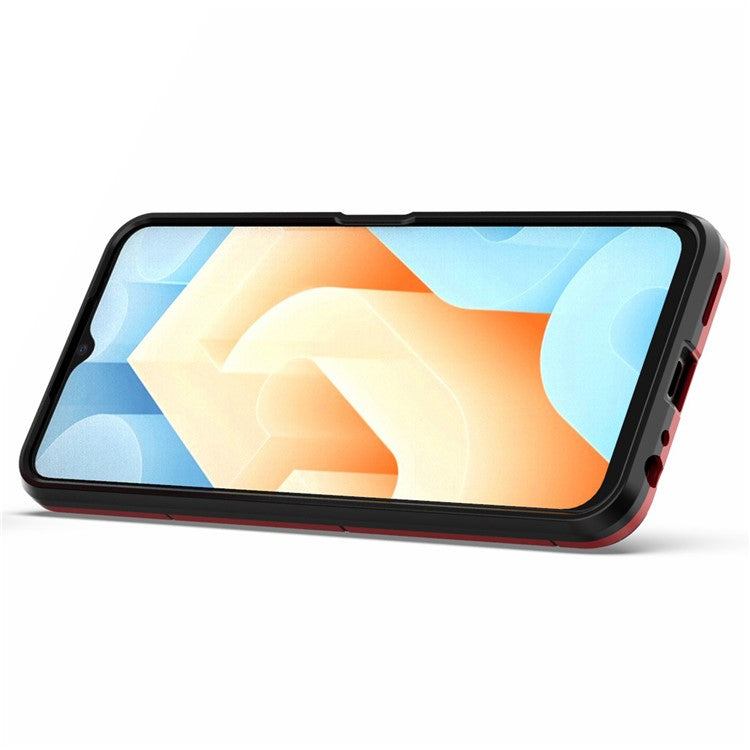 For vivo IQOO U5 5G Soft TPU+Hard PC Anti-scratch Drop-proof Phone Case Cover with Ring Kickstand - Red