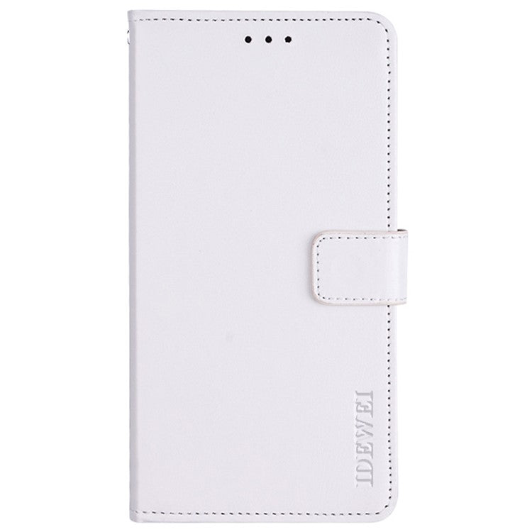 IDEWEI For vivo Y32 PU Leather Phone Case Crazy Horse Texture Stand Wallet Magnetic Clasp Cover - White