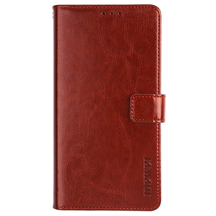 IDEWEI For vivo Y55s 5G Crazy Horse Texture Wallet Stand Protective Case PU Leather + TPU Folio Flip Magnetic Phone Shell - Brown