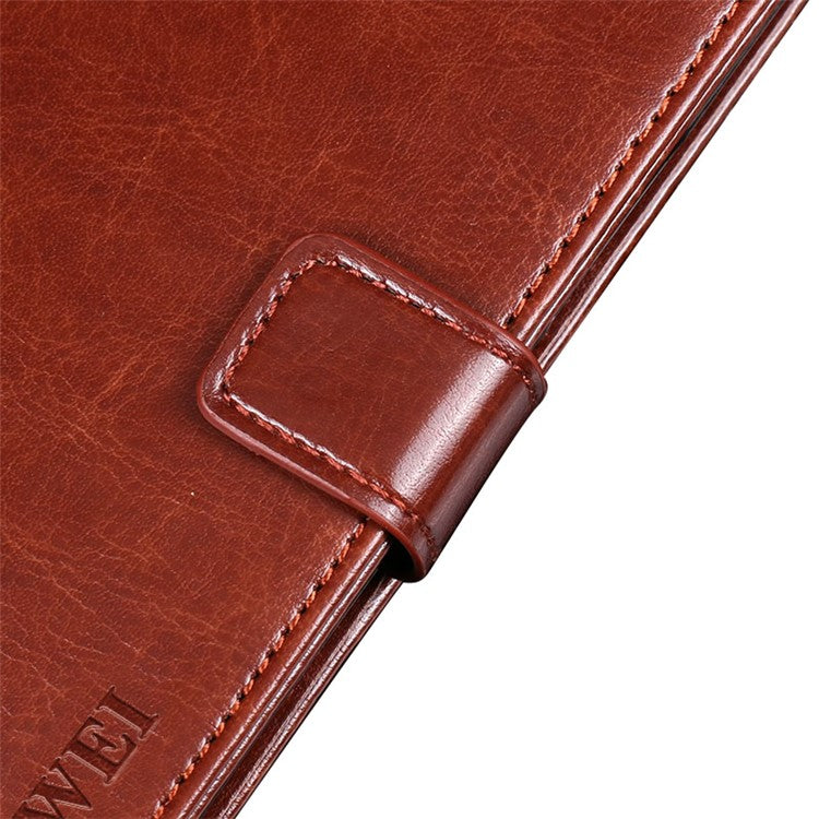 IDEWEI For vivo Y55s 5G Crazy Horse Texture Wallet Stand Protective Case PU Leather + TPU Folio Flip Magnetic Phone Shell - Brown