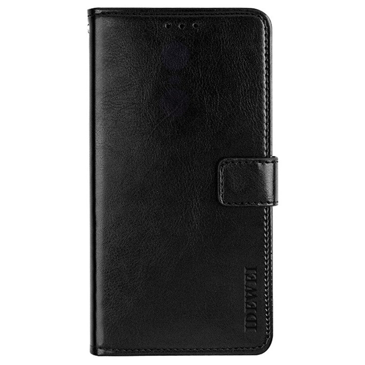 IDEWEI For vivo Y55s 5G Crazy Horse Texture Wallet Stand Protective Case PU Leather + TPU Folio Flip Magnetic Phone Shell - Black