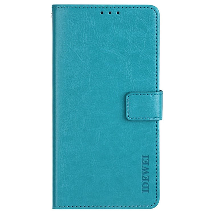 IDEWEI For vivo Y55s 5G Crazy Horse Texture Wallet Stand Protective Case PU Leather + TPU Folio Flip Magnetic Phone Shell - Sky Blue