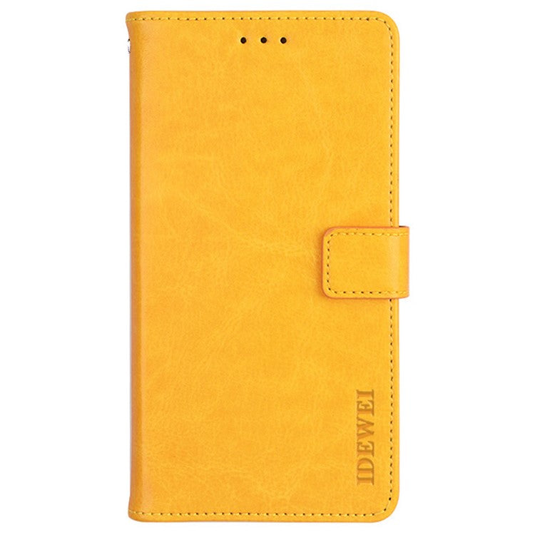 IDEWEI For vivo Y55s 5G Crazy Horse Texture Wallet Stand Protective Case PU Leather + TPU Folio Flip Magnetic Phone Shell - Yellow