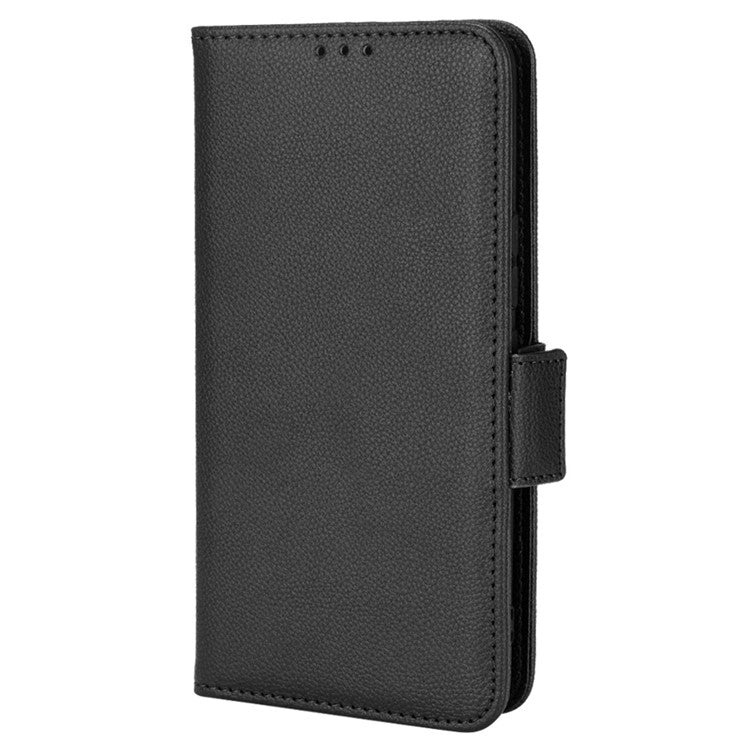 For vivo V20 SE/Y70 2020 Stand Wallet Litchi Texture Anti-scratch Leather Cover Soft TPU Inner Case - Black