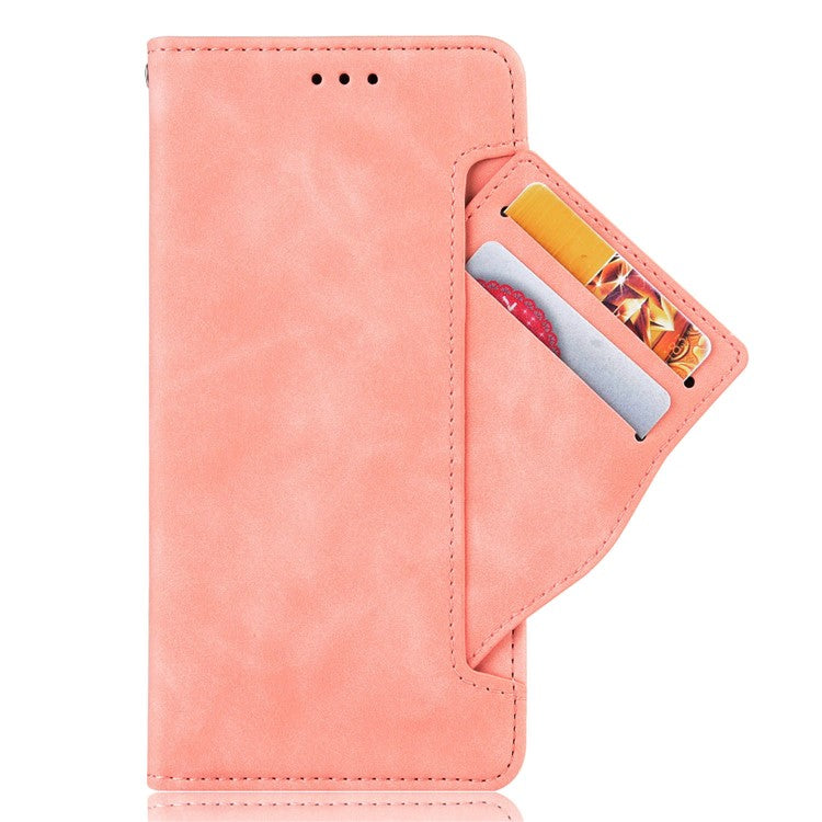 For vivo X70 Pro+ PU Leather + TPU Multiple Card Slots Stand Phone Case Anti-drop Wallet Shell - Pink