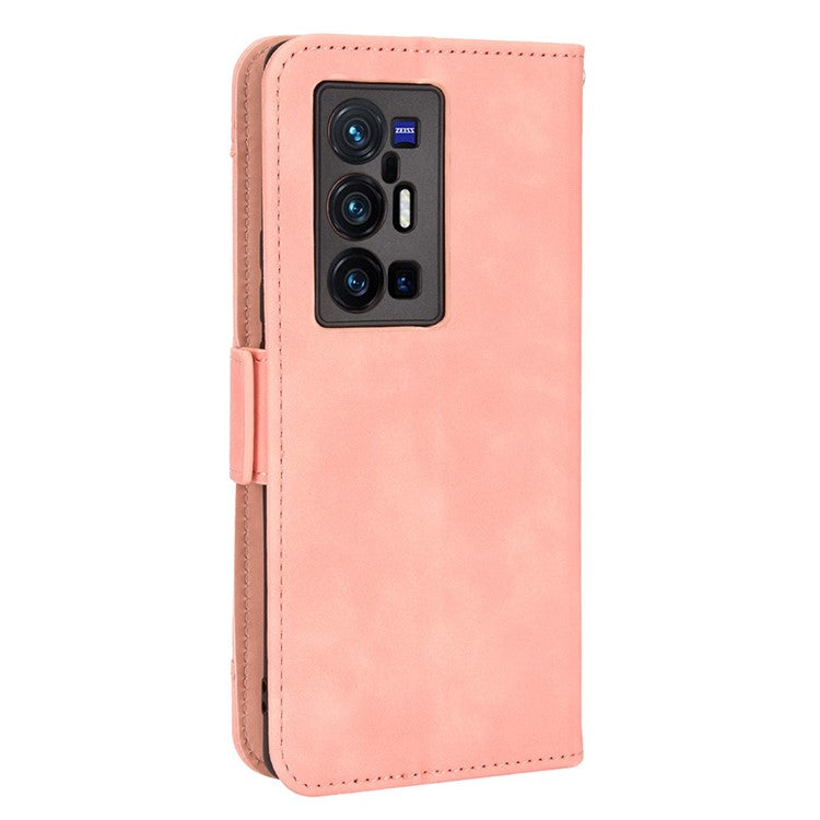 For vivo X70 Pro+ PU Leather + TPU Multiple Card Slots Stand Phone Case Anti-drop Wallet Shell - Pink