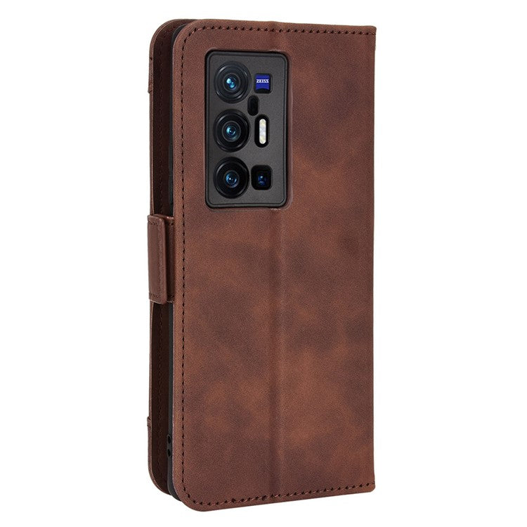 For vivo X70 Pro+ PU Leather + TPU Multiple Card Slots Stand Phone Case Anti-drop Wallet Shell - Brown