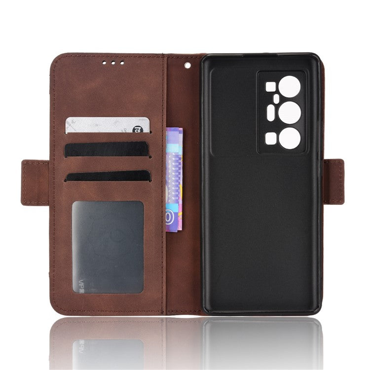 For vivo X70 Pro+ PU Leather + TPU Multiple Card Slots Stand Phone Case Anti-drop Wallet Shell - Brown