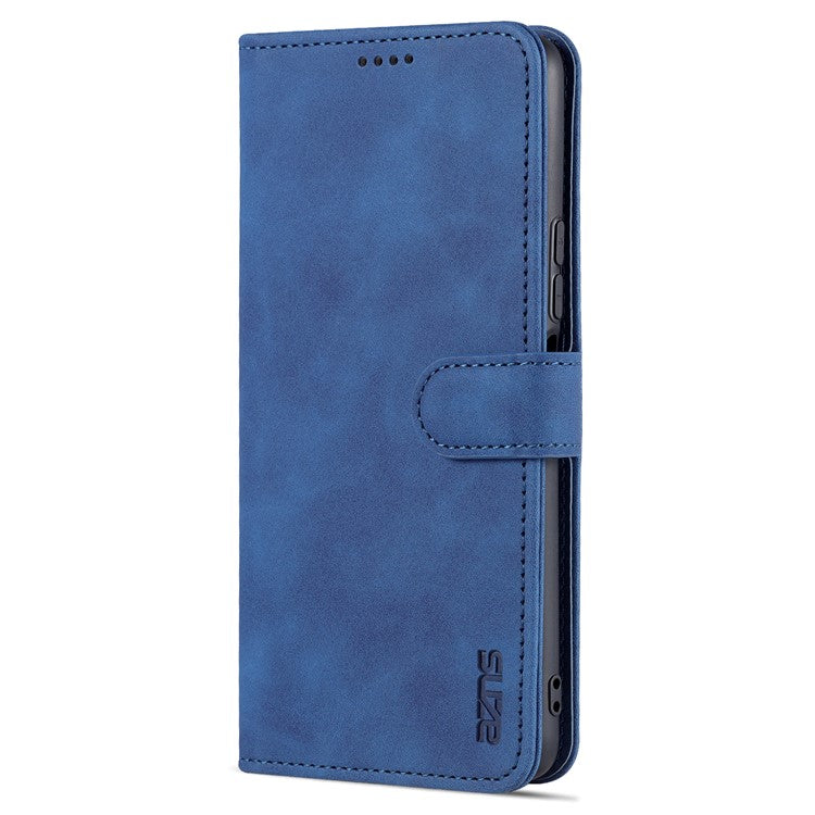 AZNS PU Leather Case for vivo Y76s / Y74s, Wallet Folding Stand Magnetic Scratch-proof Flip Cover - Blue