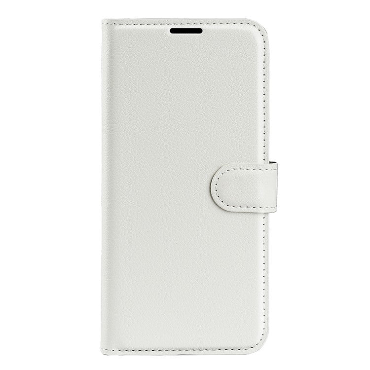 For Realme 9i/Oppo A36 4G/A76 4G Litchi Texture PU Leather Flip Cover Stand Wallet Magnetic Closure Folio Book Phone Case - White