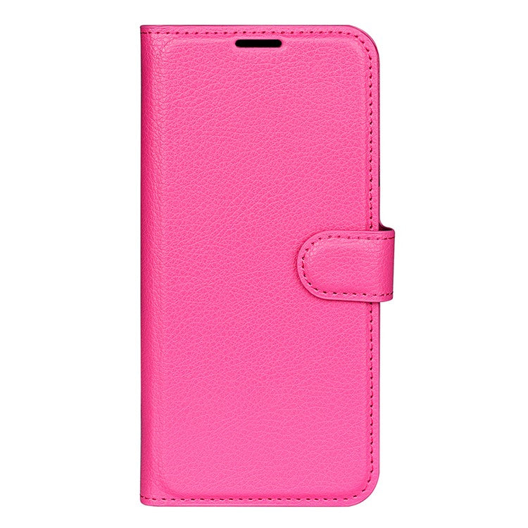 For Realme 9i/Oppo A36 4G/A76 4G Litchi Texture PU Leather Flip Cover Stand Wallet Magnetic Closure Folio Book Phone Case - Rose