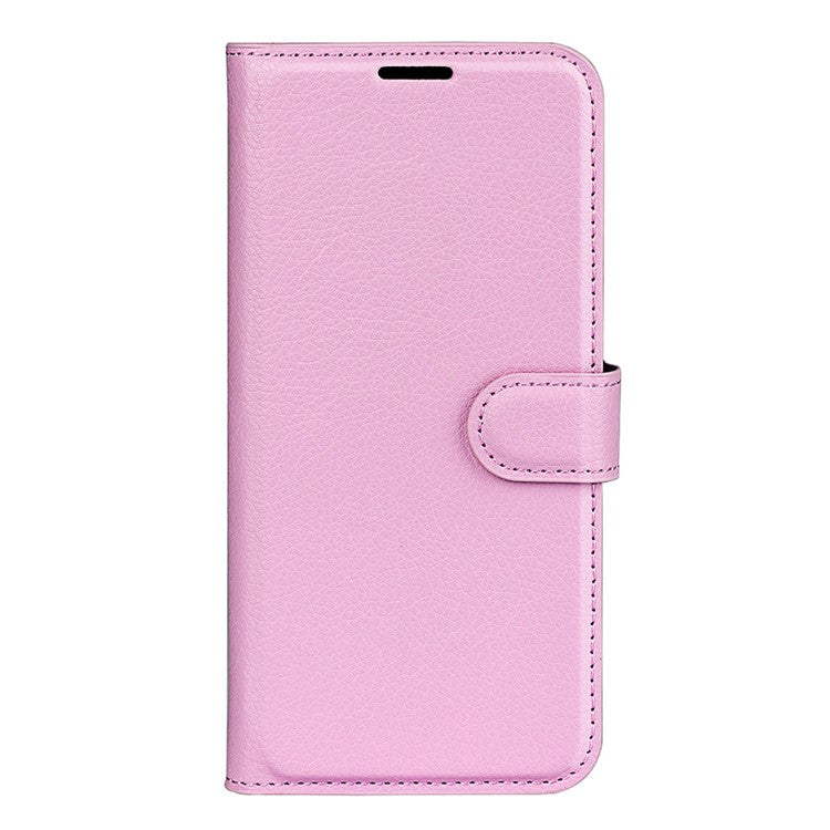 For Realme 9i/Oppo A36 4G/A76 4G Litchi Texture PU Leather Flip Cover Stand Wallet Magnetic Closure Folio Book Phone Case - Pink