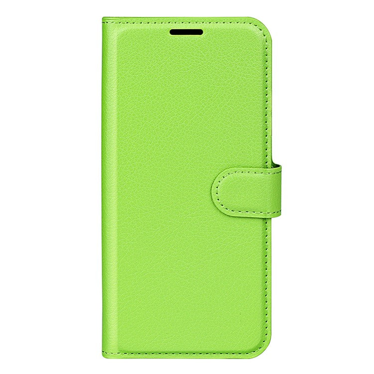 For Realme 9i/Oppo A36 4G/A76 4G Litchi Texture PU Leather Flip Cover Stand Wallet Magnetic Closure Folio Book Phone Case - Green