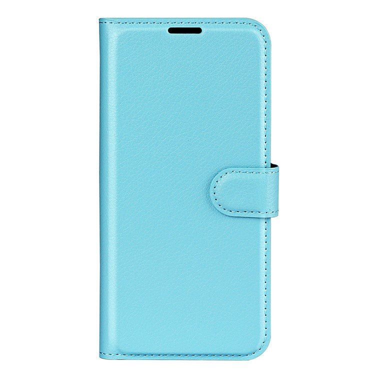 For Realme 9i/Oppo A36 4G/A76 4G Litchi Texture PU Leather Flip Cover Stand Wallet Magnetic Closure Folio Book Phone Case - Blue