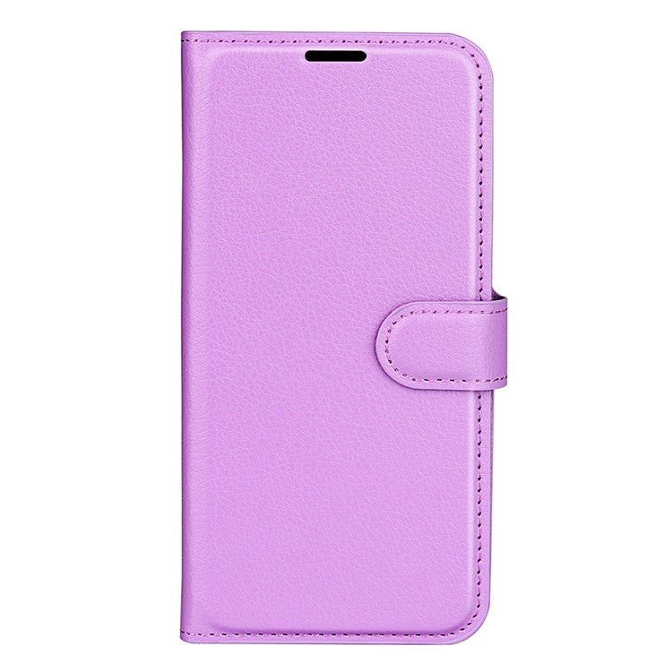 For Realme 9i/Oppo A36 4G/A76 4G Litchi Texture PU Leather Flip Cover Stand Wallet Magnetic Closure Folio Book Phone Case - Purple