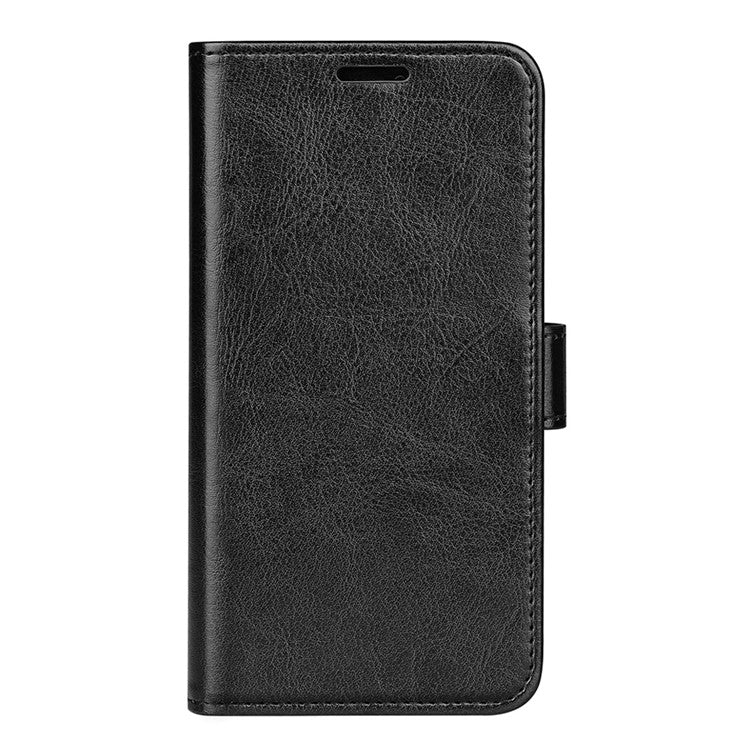 For Realme 9i/Oppo A36 4G/A76 4G Crazy Horse Texture Folio Flip Wallet Case PU Leather Stand Full Protection Phone Cover - Black